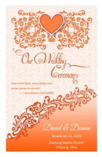 Wedding Program Cover Template 12E - Version 3